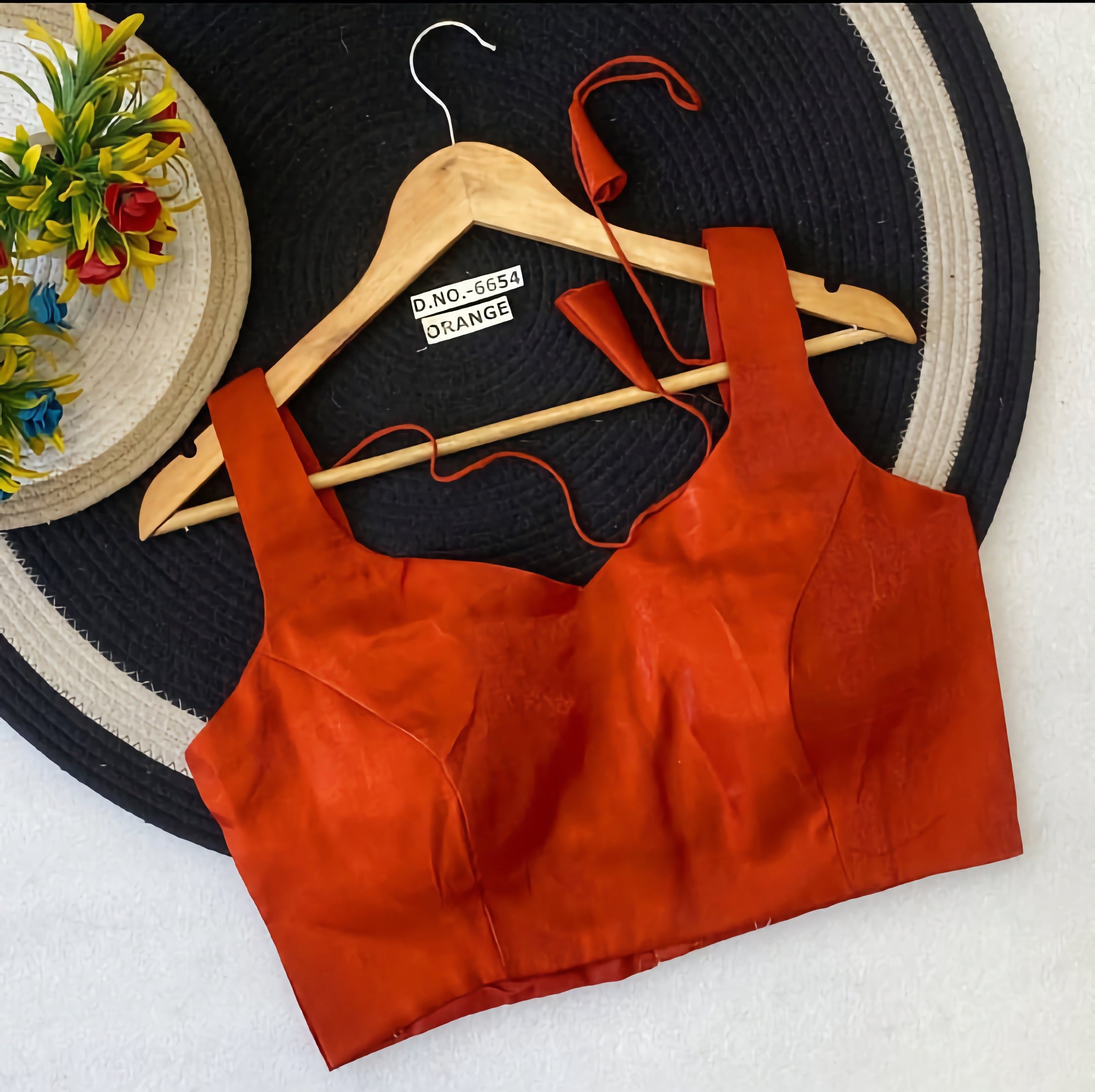 Glass Roman Silk Plain Sleeveless Saree Blouse | Sweetheart V-Neck Minimalist Readymade Blouse