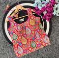 Multicolor Paisley Teardrop Floral Embroidered Saree Blouse | Heavy Zari Threadwork Tank Style Readymade Blouse